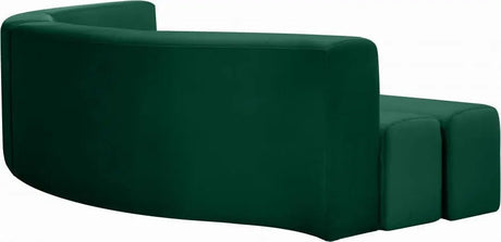 Curl Velvet 2 Piece Sectional In Green - 624Green - Sectional | Meridian - 624Green - Sectional - Home Elegance USA - 6