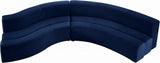 Curl Velvet 2 Piece Sectional In Navy - 624Navy - Sectional | Meridian - 624Navy - Sectional - Home Elegance USA - 1