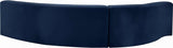 Curl Velvet 2 Piece Sectional In Navy - 624Navy - Sectional | Meridian - 624Navy - Sectional - Home Elegance USA - 4