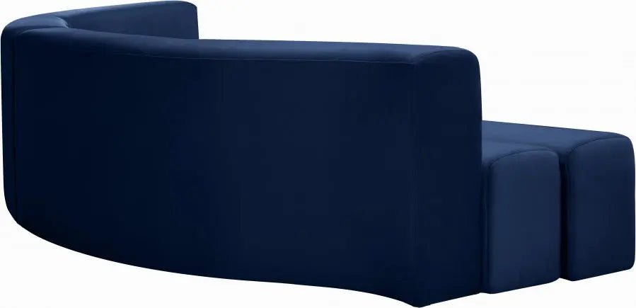 Curl Velvet 2 Piece Sectional In Navy - 624Navy - Sectional | Meridian - 624Navy - Sectional - Home Elegance USA - 5