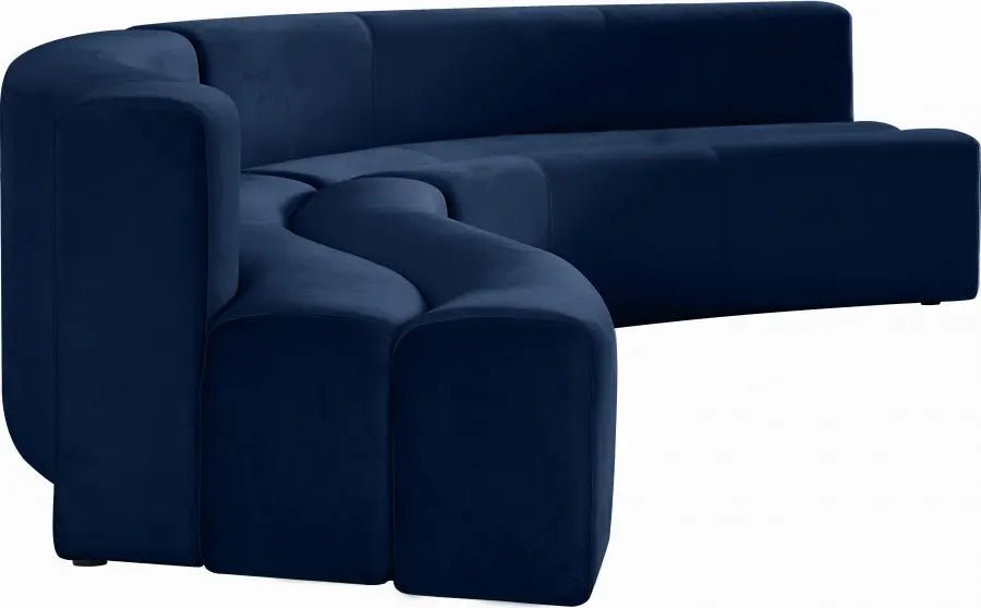 Curl Velvet 2 Piece Sectional In Navy - 624Navy - Sectional | Meridian - 624Navy - Sectional - Home Elegance USA - 6