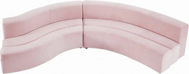 Curl Velvet 2 Piece Sectional In Pink - 624Pink - Sectional | Meridian - 624Pink - Sectional - Home Elegance USA - 1