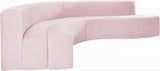 Curl Velvet 2 Piece Sectional In Pink - 624Pink - Sectional | Meridian - 624Pink - Sectional - Home Elegance USA - 2