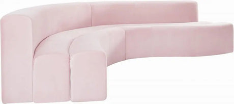 Curl Velvet 2 Piece Sectional In Pink - 624Pink - Sectional | Meridian - 624Pink - Sectional - Home Elegance USA - 2