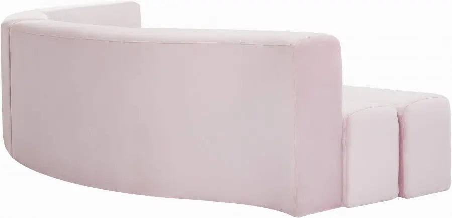 Curl Velvet 2 Piece Sectional In Pink - 624Pink - Sectional | Meridian - 624Pink - Sectional - Home Elegance USA - 6