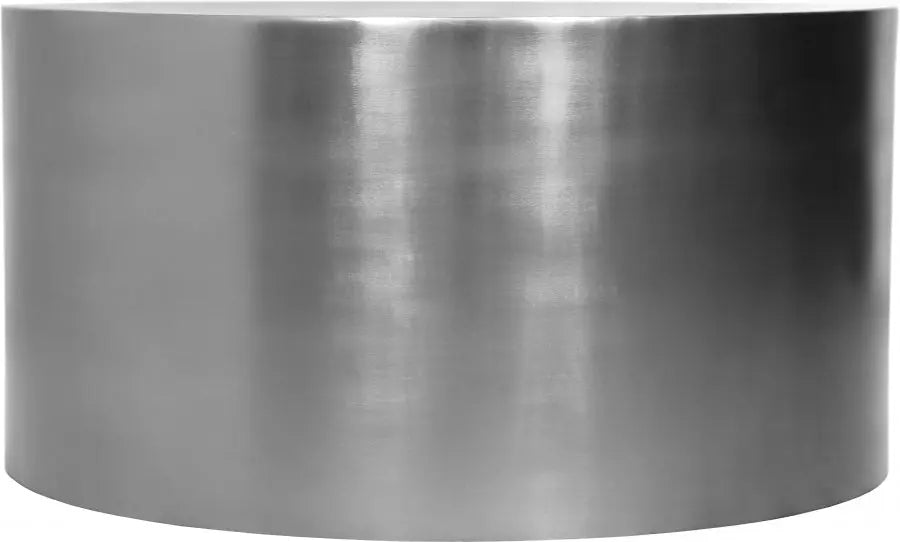 Cylinder Coffee Table In Brushed Chrome - 297 - Ct | Meridian - 297 - CT - Home Elegance USA - 3