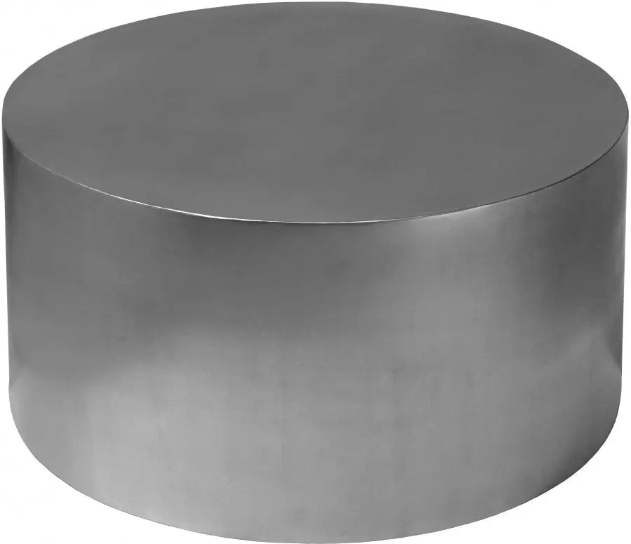 Cylinder Coffee Table In Brushed Chrome - 297 - Ct | Meridian - 297 - CT - Home Elegance USA - 4