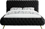 Meridian Furniture - Delano Velvet King Bed In Black - Delanoblack-K