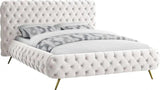 Meridian Furniture - Delano Velvet King Bed In Cream - Delanocream-K