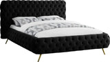 Meridian Furniture - Delano Velvet Queen Bed In Black - Delanoblack-Q