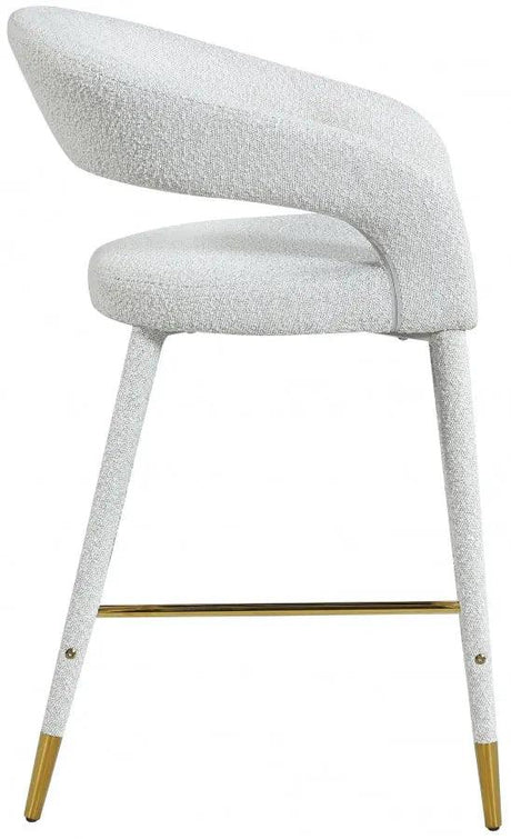 Meridian Furniture - Destiny Fabric Stool In Cream - 542Cream-C