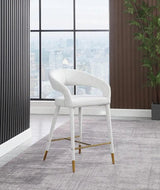 Destiny Fabric Stool In Cream - 542Cream - C | Meridian | Home Elegance USA