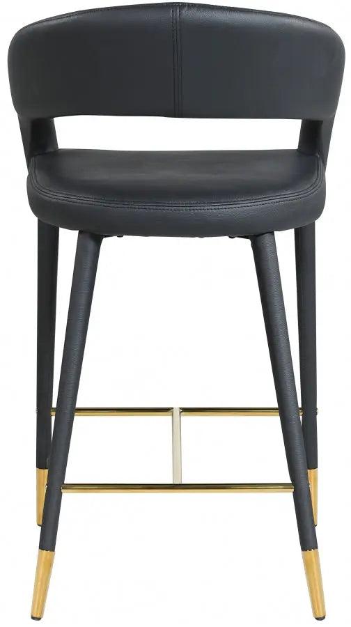 Destiny Faux Leather Stool In Black - 541Black - C | Meridian | Home Elegance USA