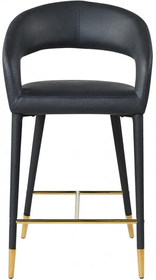 Destiny Faux Leather Stool In Black - 541Black - C | Meridian | Home Elegance USA