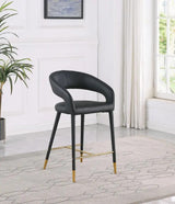 Destiny Faux Leather Stool In Black - 541Black - C | Meridian | Home Elegance USA