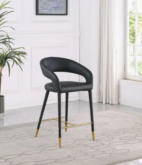 Meridian Furniture - Destiny Faux Leather Stool In Black - 541Black-C