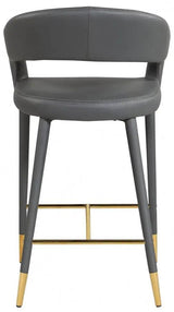 Meridian Furniture - Destiny Faux Leather Stool In Grey - 541Grey-C