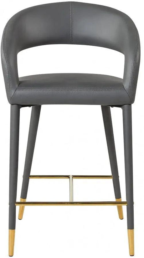 Meridian Furniture - Destiny Faux Leather Stool In Grey - 541Grey-C