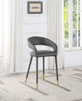 Destiny Faux Leather Stool In Grey - 541Grey - C | Meridian | Home Elegance USA