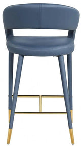 Meridian Furniture - Destiny Faux Leather Stool In Navy - 541Navy-C