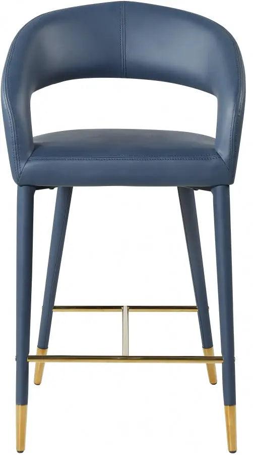 Destiny Faux Leather Stool In Navy - 541Navy - C | Meridian | Home Elegance USA