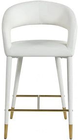 Destiny Faux Leather Stool In White - 541White - C | Meridian | Home Elegance USA