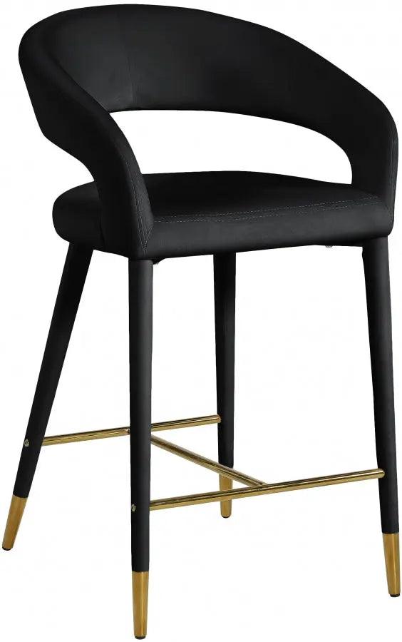 Meridian Furniture - Destiny Velvet Stool In Black - 540Black-C