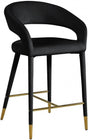 Destiny Velvet Stool In Black - 540Black-C | Meridian