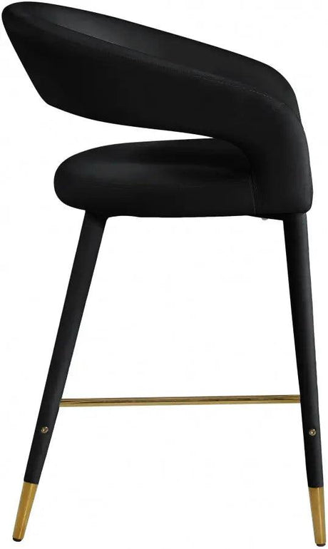 Meridian Furniture - Destiny Velvet Stool In Black - 540Black-C