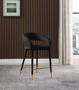 Meridian Furniture - Destiny Velvet Stool In Black - 540Black-C