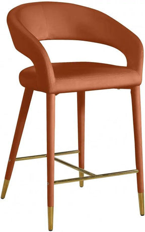 Destiny Velvet Stool In Cognac - 540Cognac-C | Meridian
