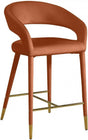 Destiny Velvet Stool In Cognac - 540Cognac-C | Meridian