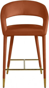 Destiny Velvet Stool In Cognac - 540Cognac - C | Meridian | Home Elegance USA