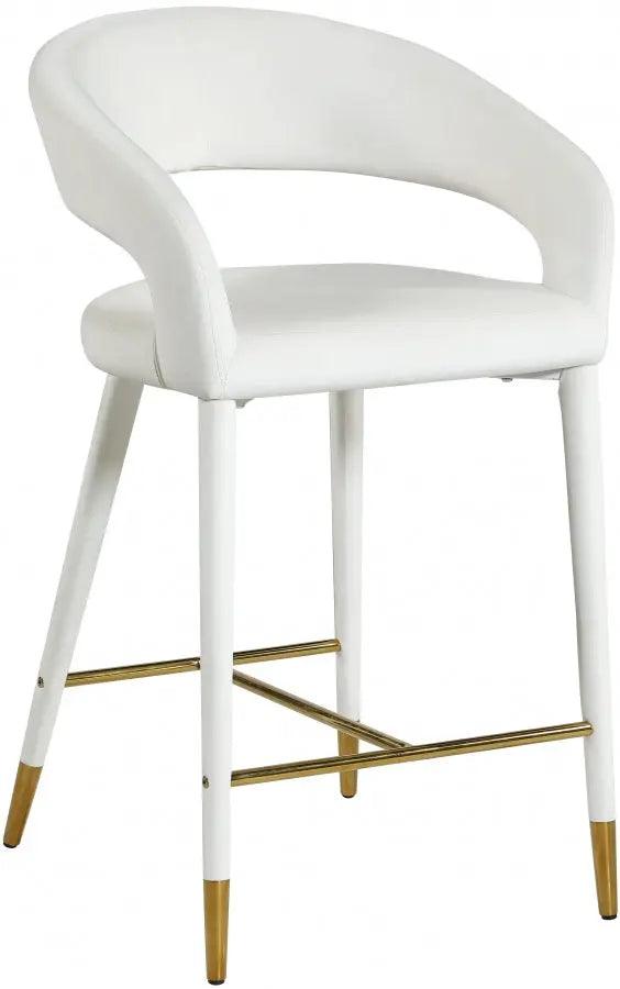 Destiny Velvet Stool In Cream - 540Cream - C | Meridian | Home Elegance USA