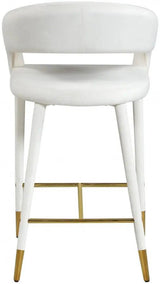 Destiny Velvet Stool In Cream - 540Cream - C | Meridian | Home Elegance USA