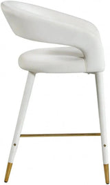 Destiny Velvet Stool In Cream - 540Cream - C | Meridian | Home Elegance USA