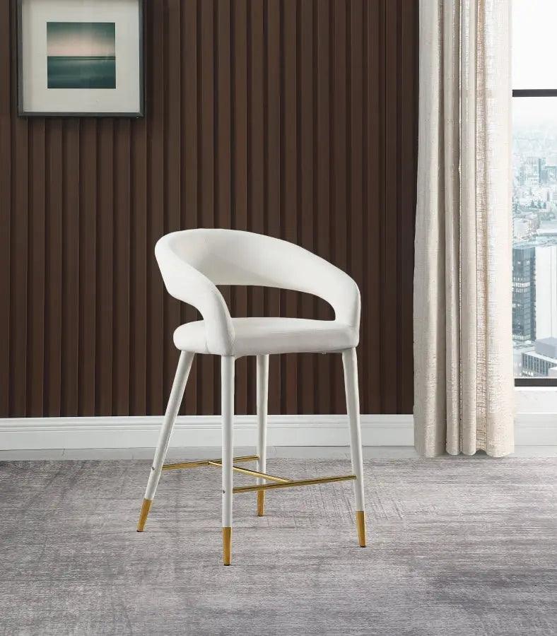 Meridian Furniture - Destiny Velvet Stool In Cream - 540Cream-C