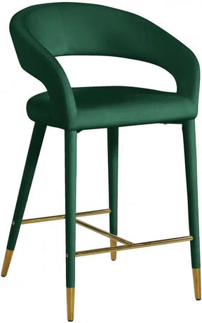 Destiny Velvet Stool In Green - 540Green-C | Meridian