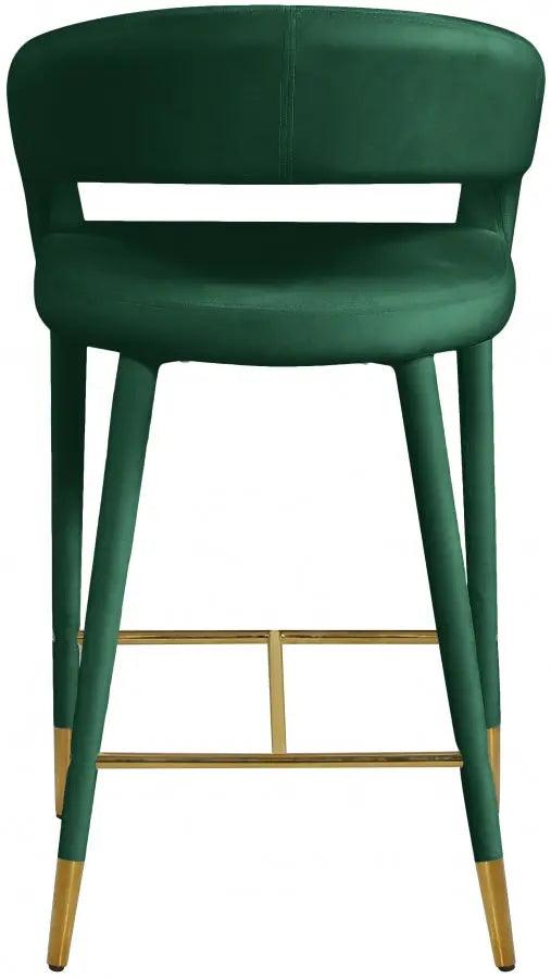 Meridian Furniture - Destiny Velvet Stool In Green - 540Green-C