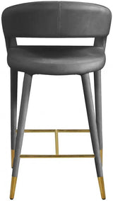 Meridian Furniture - Destiny Velvet Stool In Grey - 540Grey-C