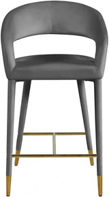 Meridian Furniture - Destiny Velvet Stool In Grey - 540Grey-C