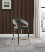 Destiny Velvet Stool In Grey - 540Grey - C | Meridian | Home Elegance USA