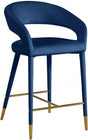 Destiny Velvet Stool In Navy - 540Navy-C | Meridian