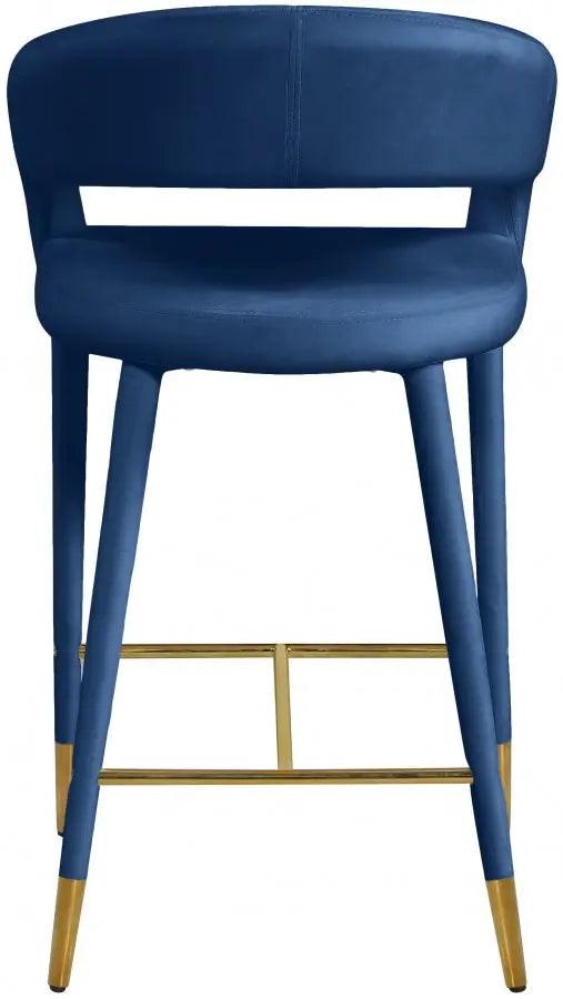 Destiny Velvet Stool In Navy - 540Navy - C | Meridian | Home Elegance USA