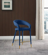 Destiny Velvet Stool In Navy - 540Navy - C | Meridian | Home Elegance USA