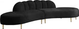 Meridian Furniture - Divine Velvet 2 Piece Sectional In Black - 618Black-Sectional