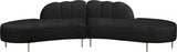 Meridian Furniture - Divine Velvet 2 Piece Sectional In Black - 618Black-Sectional