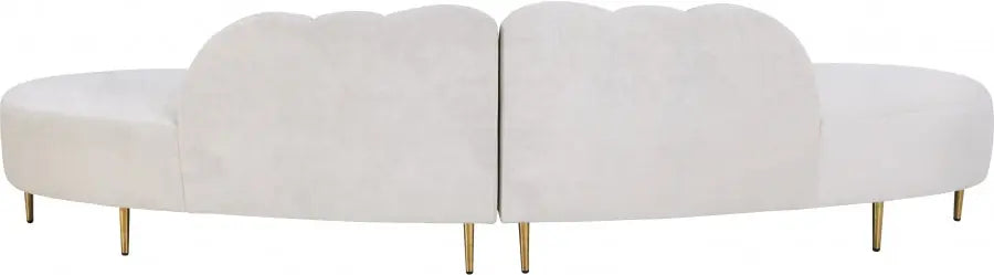 Meridian Furniture - Divine Velvet 2 Piece Sectional In Cream - 618Cream-Sectional