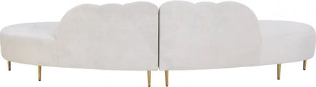 Meridian Furniture - Divine Velvet 2 Piece Sectional In Cream - 618Cream-Sectional