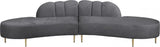 Meridian Furniture - Divine Velvet 2 Piece Sectional In Grey - 618Grey-Sectional